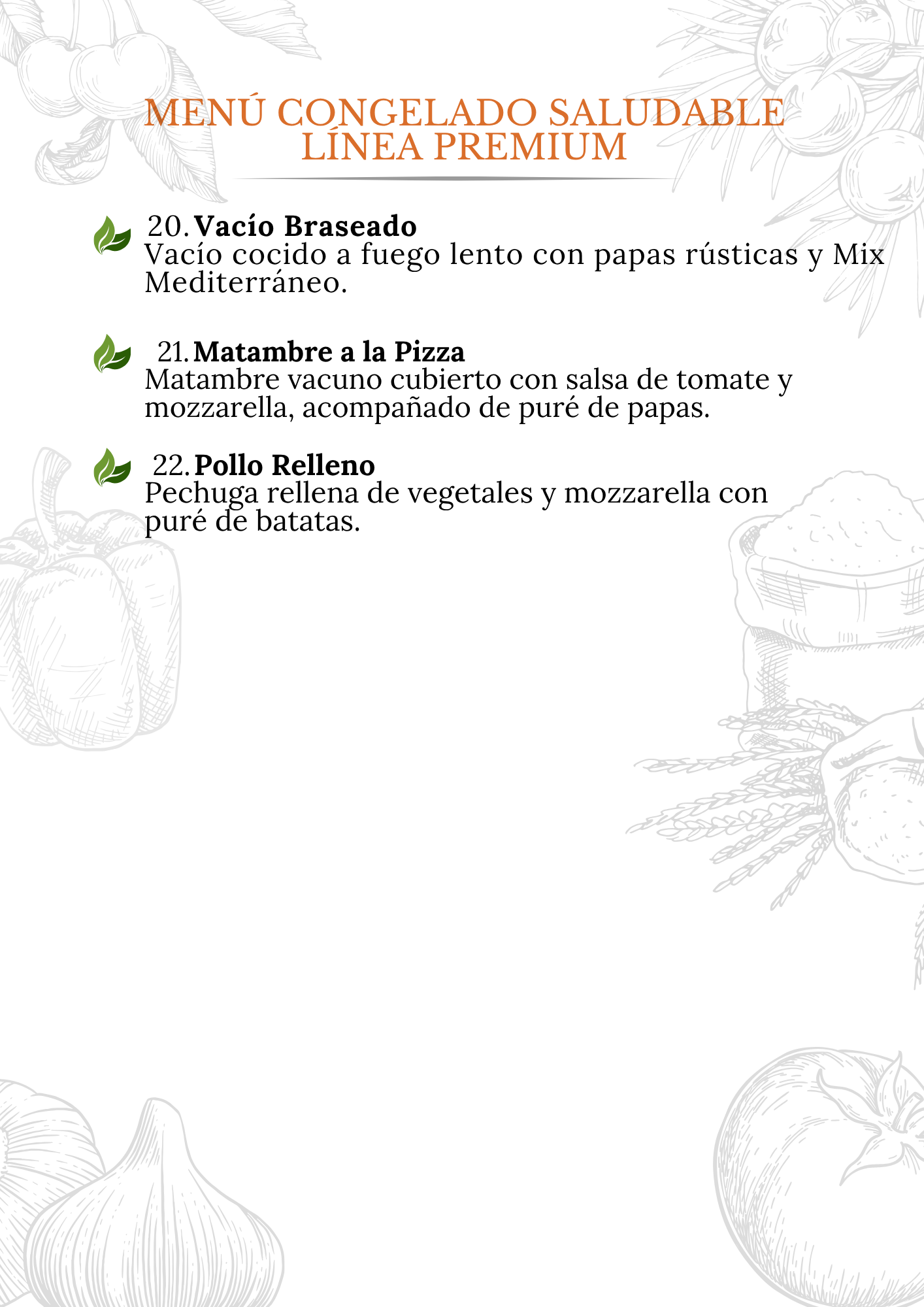 Carta congelados línea premium Mundo Prana